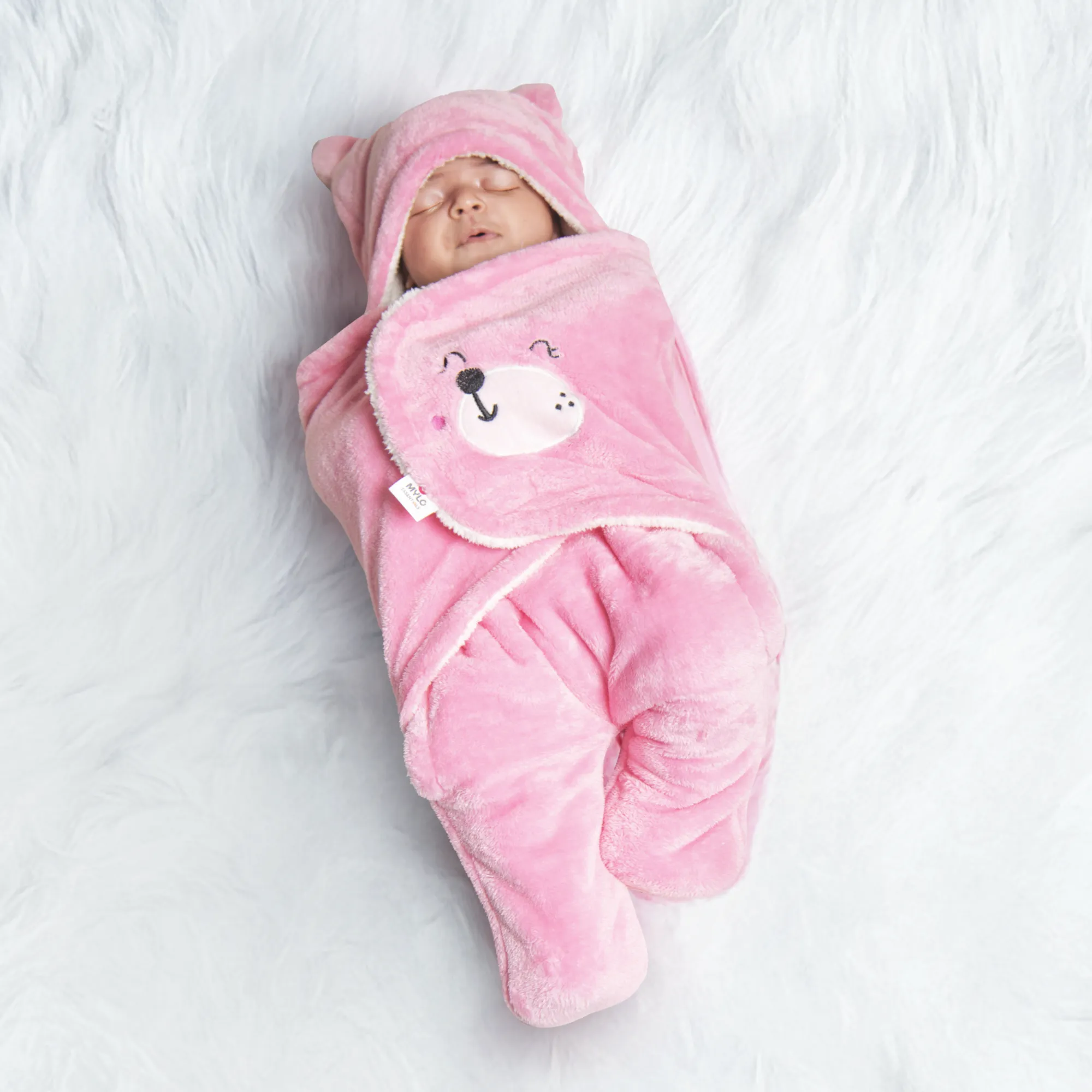 Baby Wrapper for New Born | Baby Swaddling Wrapper | 4-in-1 All Season AC Blanket cum Sleeping Bag for Baby 0-6 Months - Light Pink