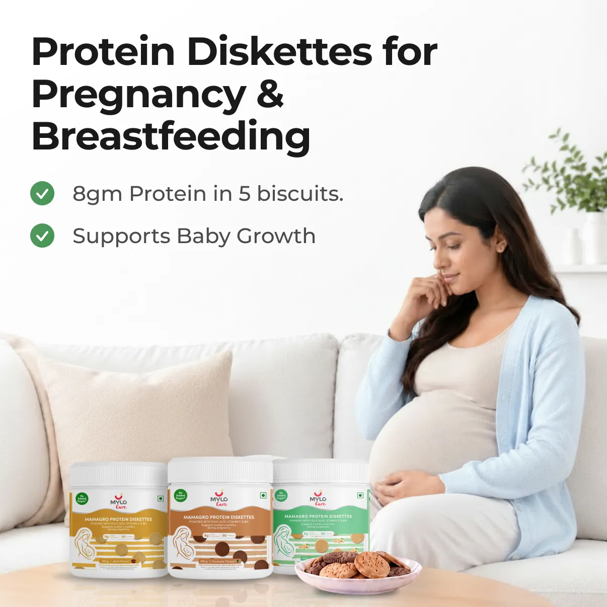 MamaGro™ Protein Diskettes - Vanilla, Jeera & Chocolate Combo - 750gm (150 Diskettes)
