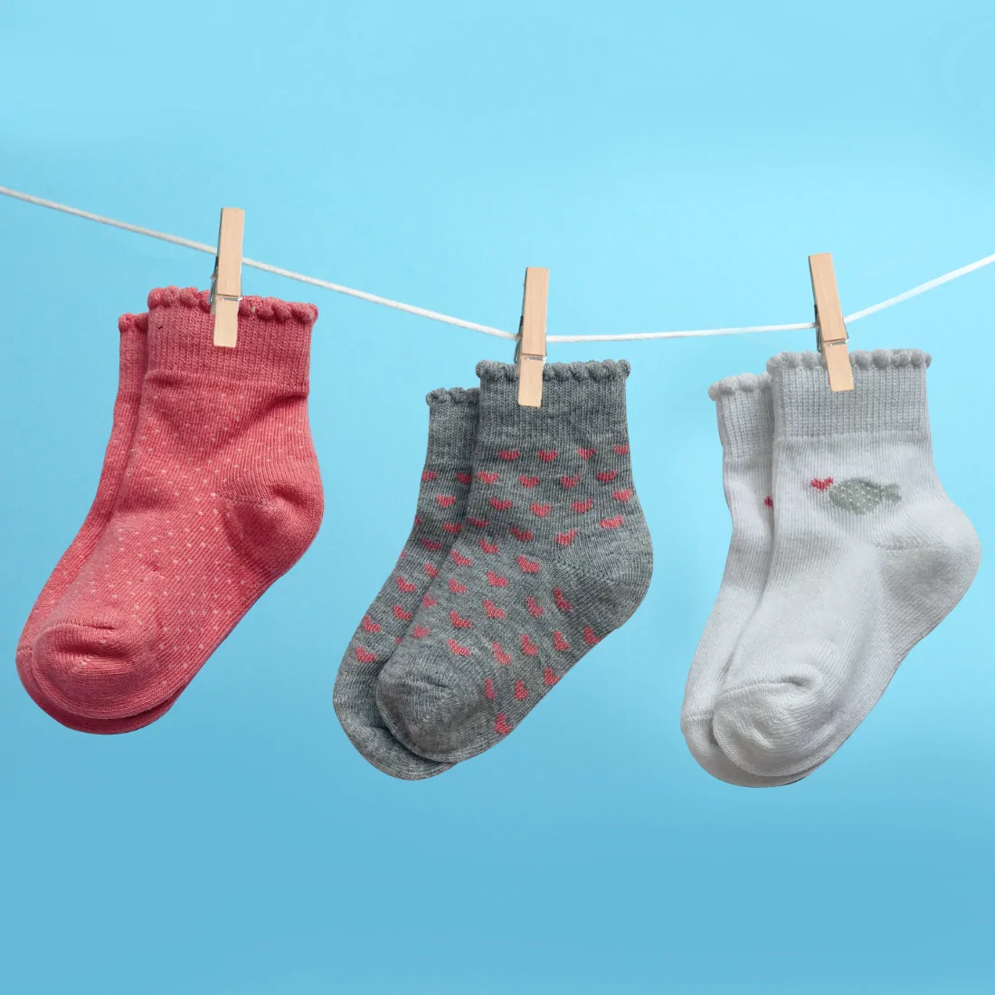 Mylo Antibacterial Baby Socks - Elasticated & Ankle Length - (0-6 Months) Cute Girls Picot