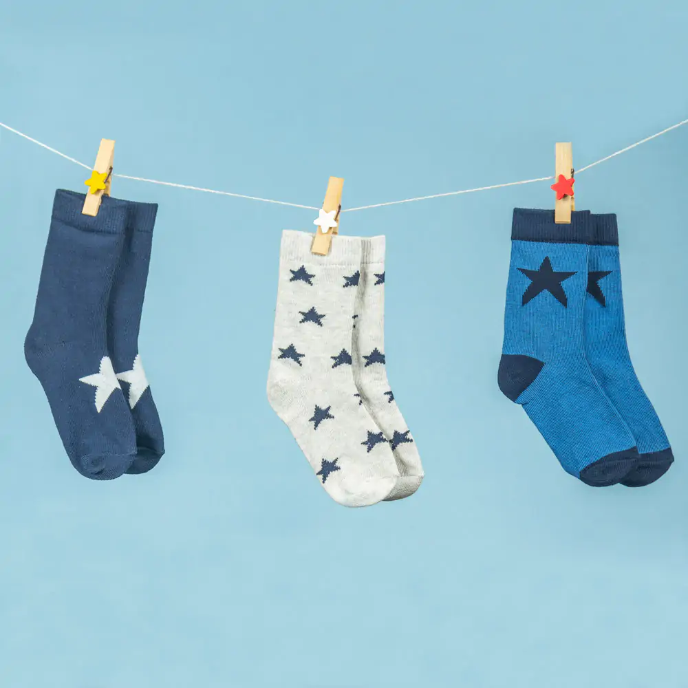 Mylo Antibacterial Baby Socks - Elasticated & Ankle Length - (6-12 Months) Unisex Starry Nights