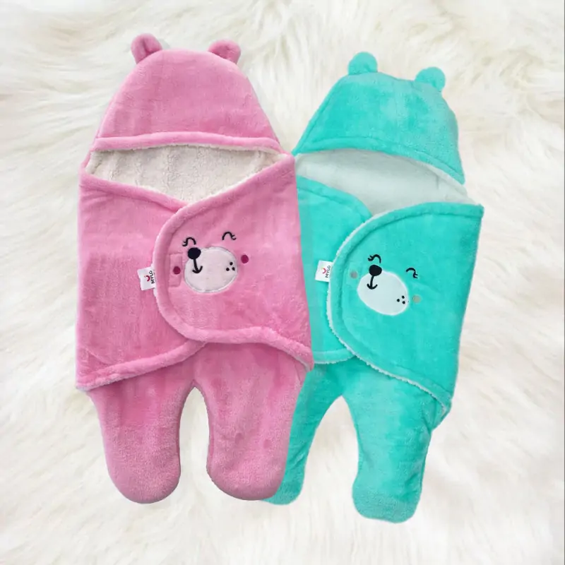 4-in-1 All Season Baby Swaddle-Wrapper For New Born Baby (0-6 months) - Light Pink & Mint Green - pack of 2