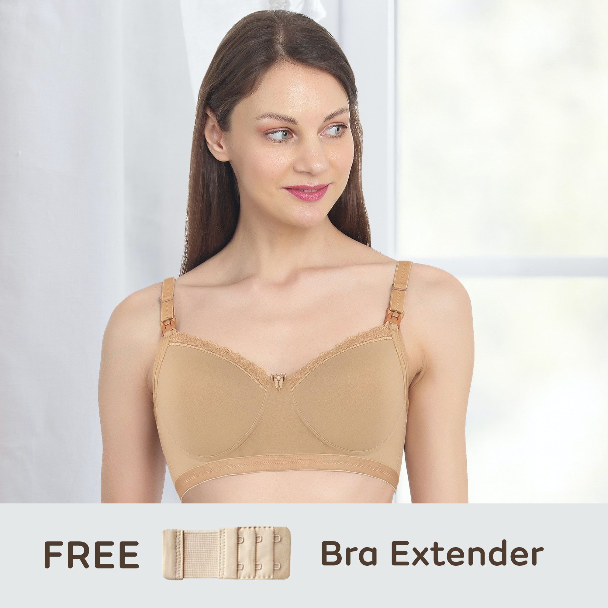 Light Padded Maternity/Nursing Bra with free bra extender-Skin 40B