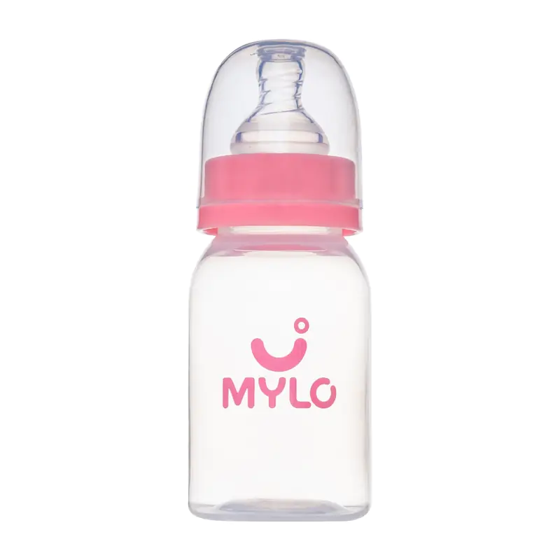 Feels Natural Baby Bottle –125ml - BPA Free with Anti-Colic Nipple (Pink)  