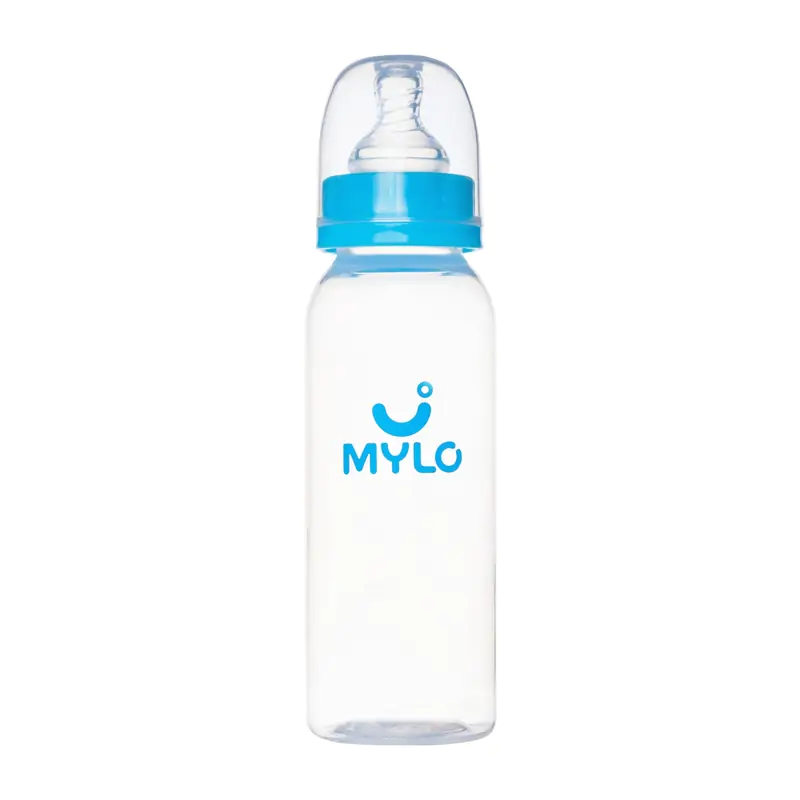 Mylo Feels Natural Baby Bottle –250ml - BPA Free with Anti-Colic Nipple (Blue) 