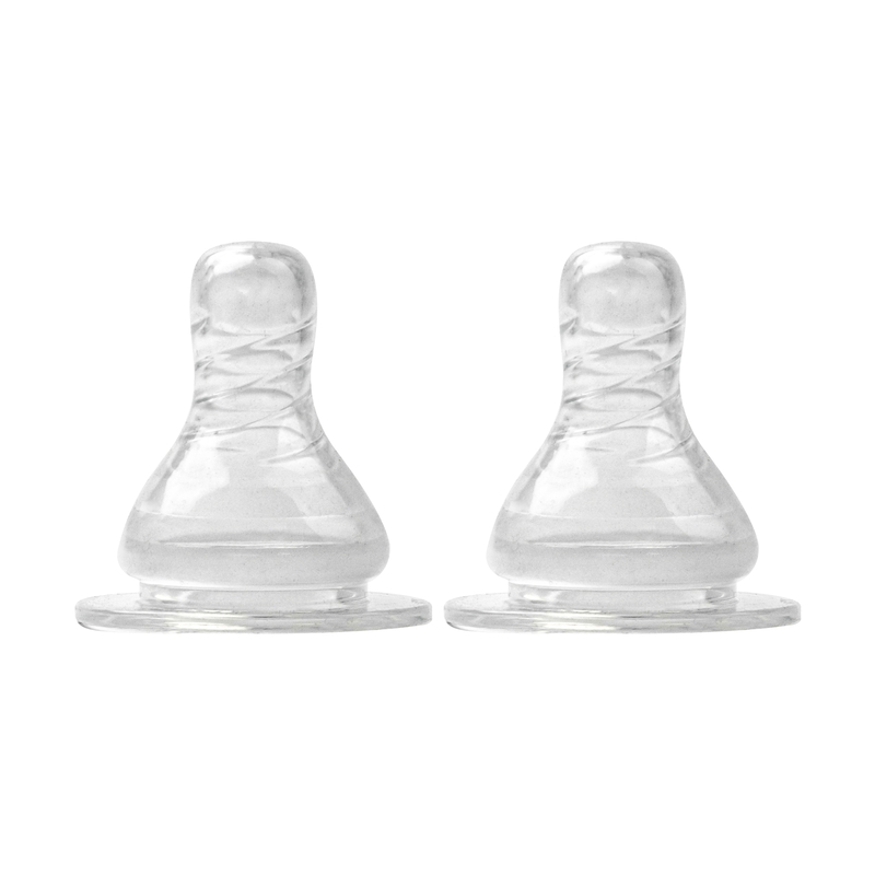 Feels Natural Anti Colic Medium Flow (M) Grooved Nipple - BPA Free -Pack of 2