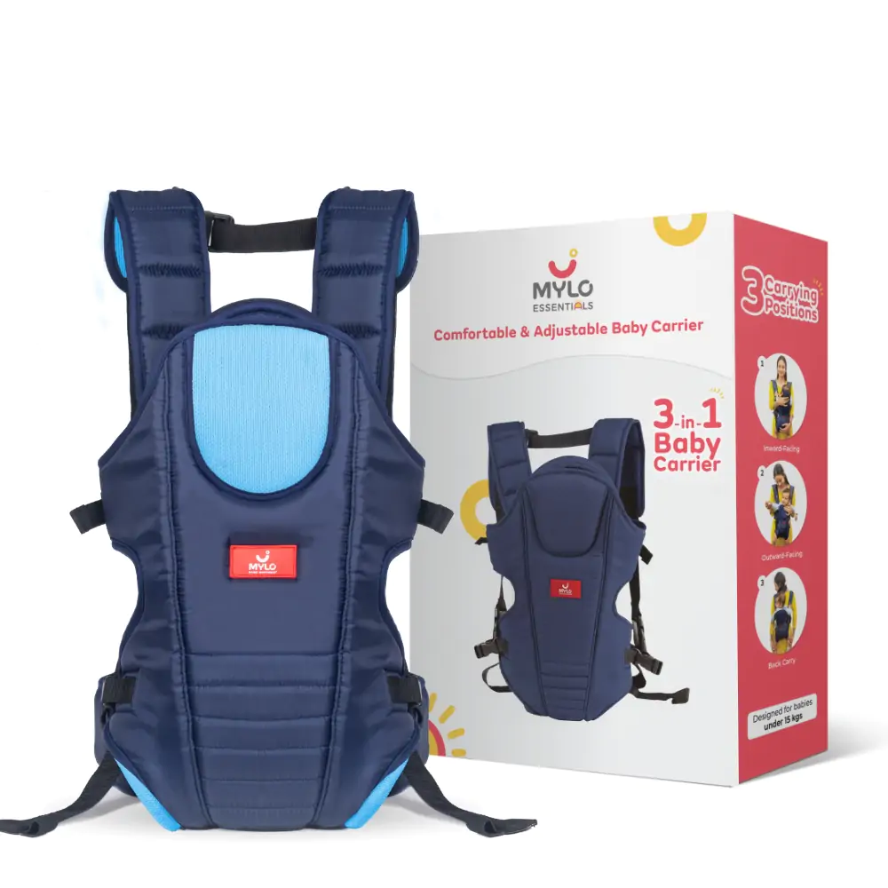 Mylo Premium 3 in 1 Comfortable & Adjustable Baby Carrier (6 - 24 Months) -Royal Blue and Sky Blue