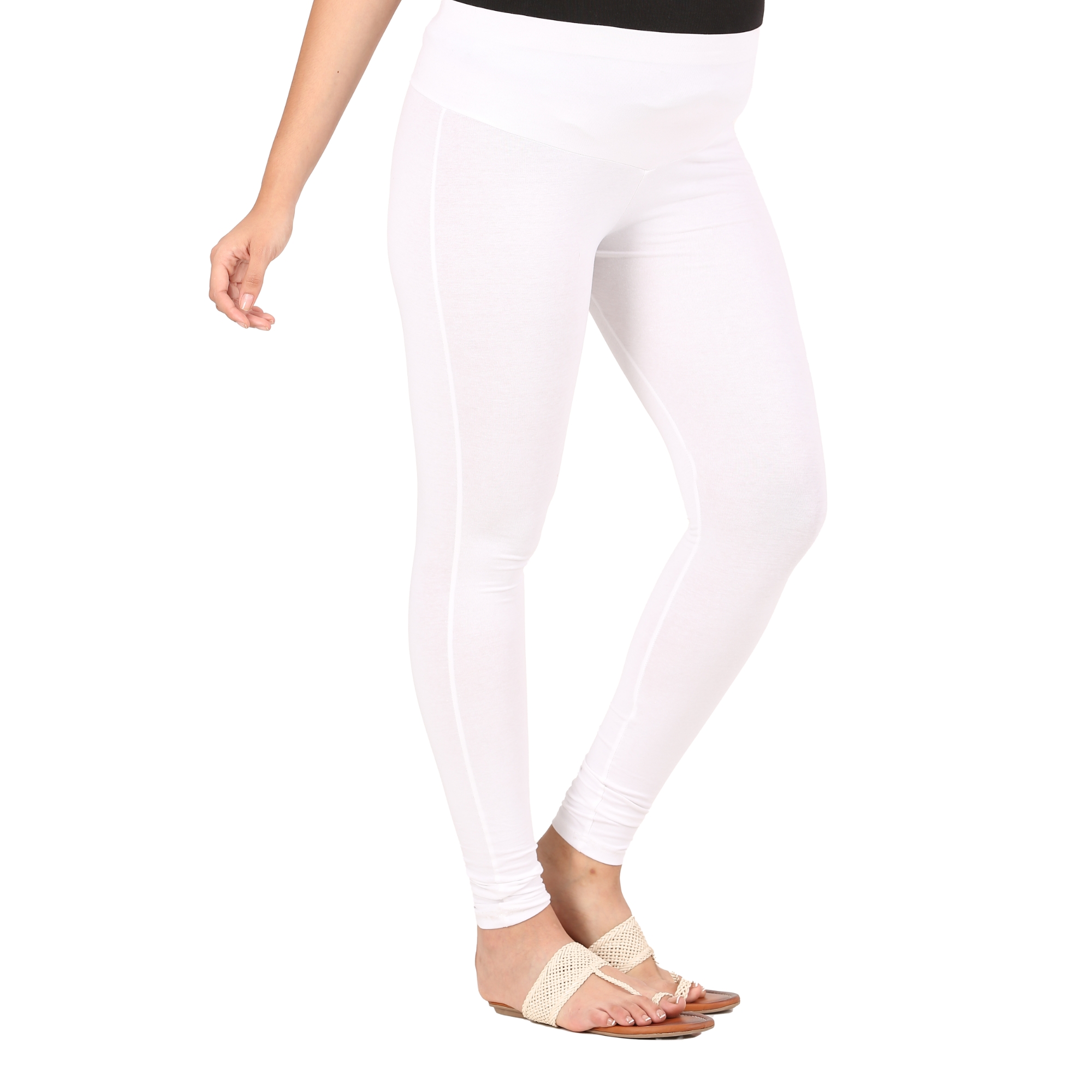 Stretchable Pregnancy & Post Delivery Leggings - White (XXL)