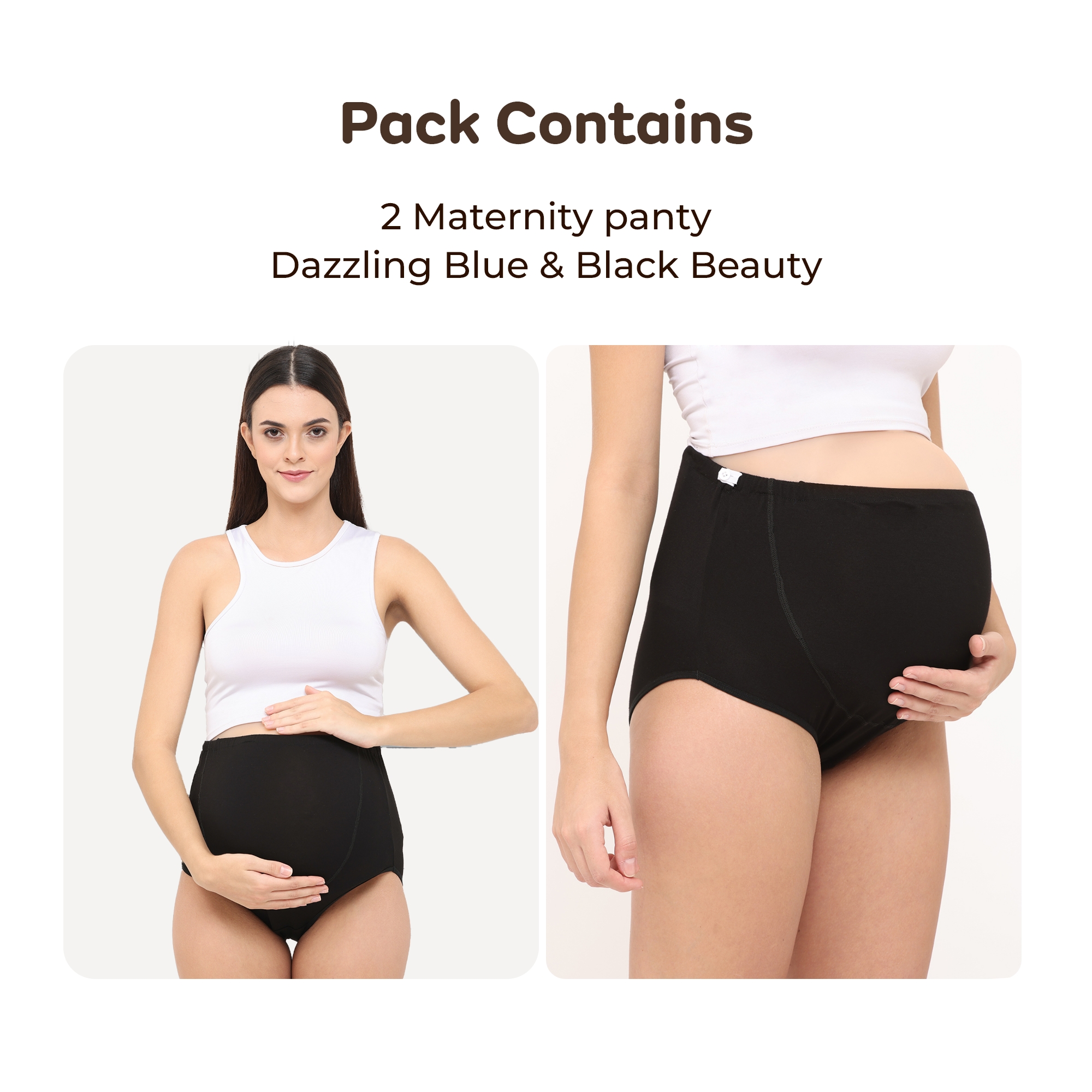 Pregnant Women's Maternity Supportive Panties, Set Of 3 (black