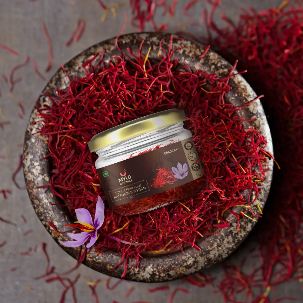 Pregnancy-Safe Long Grain Pure Kashmiri Saffron (Kesar) - 1g