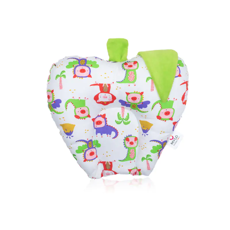 Baby Head Shaping Pillow with Mustard Seeds (0-12 Months)-Best Buddies (Apple Shaped)