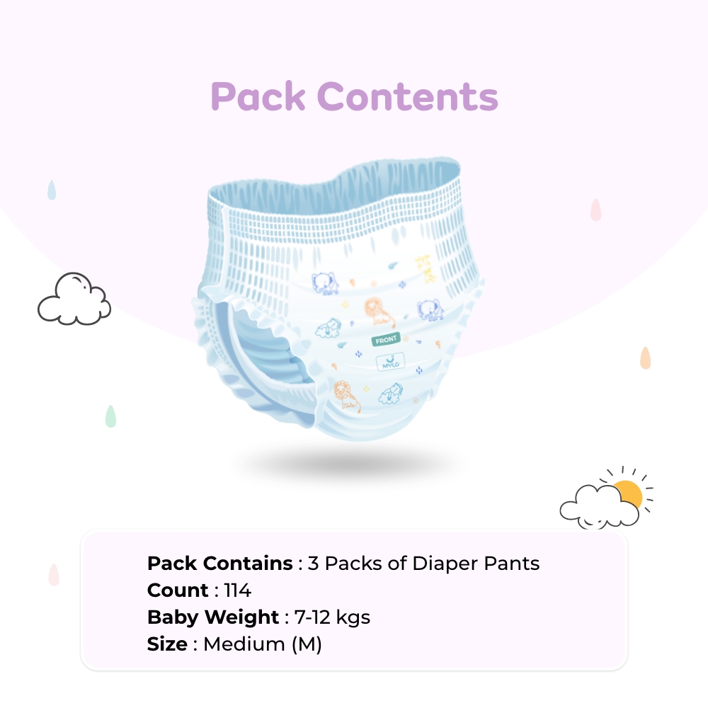 LuvLap Diaper Pants Medium 36 Count with upto 12 Hour protection