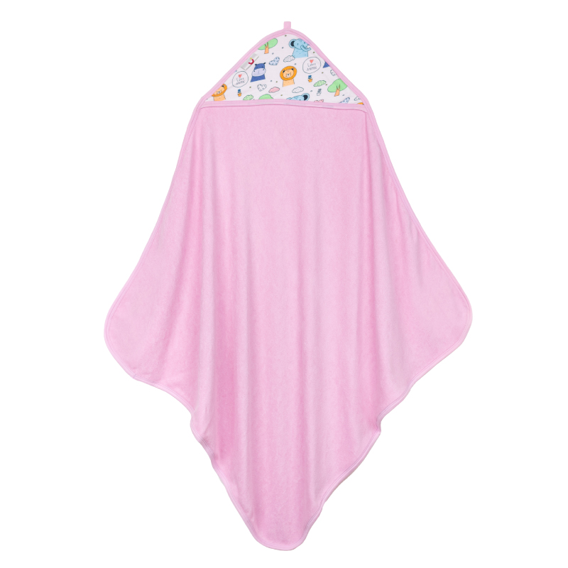 UltraSoft & Absorbent Baby Bath Towel with Hood Baby Safari Lavender