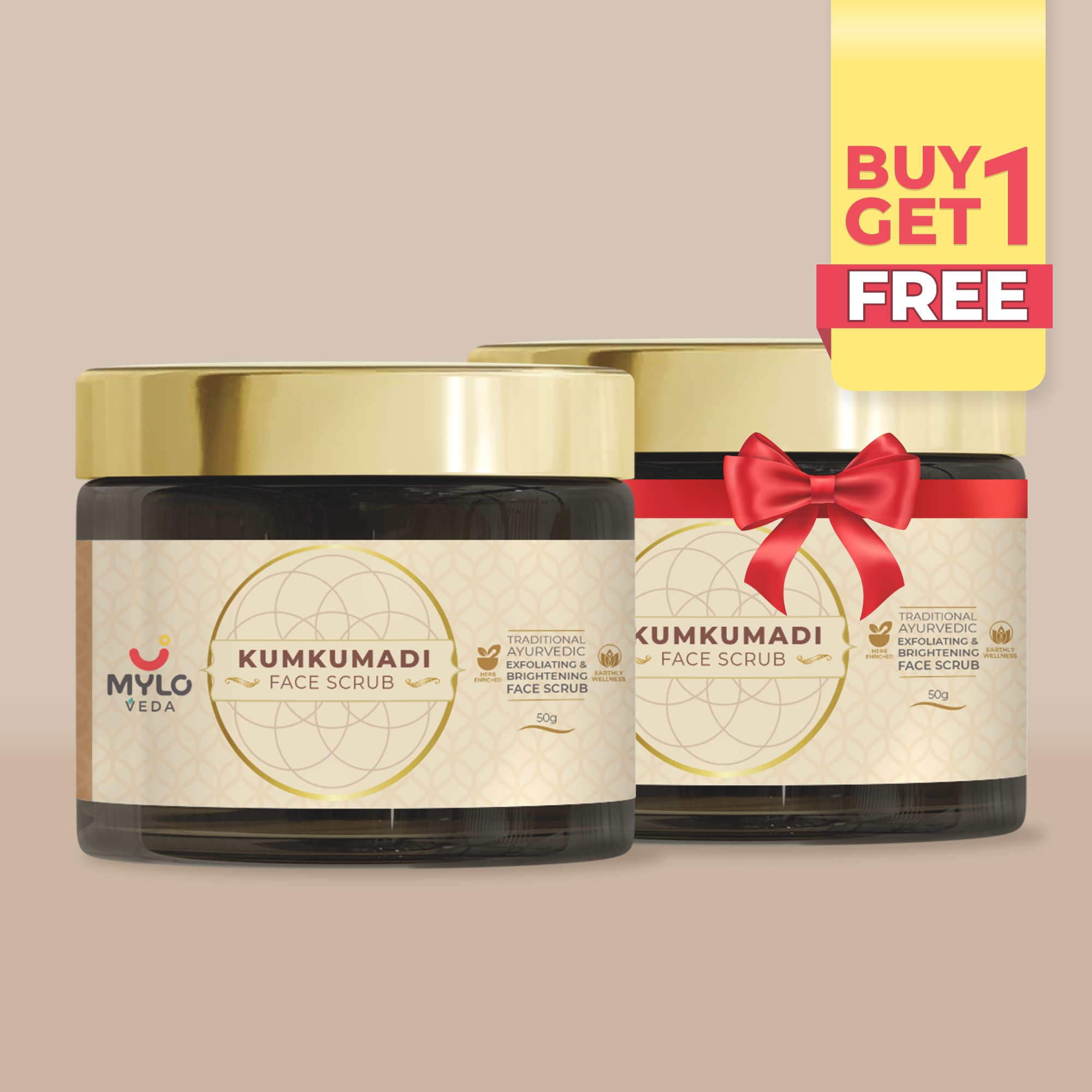 Kumkumadi Face Scrub (50 gm) - Buy 1 Get 1 FREE  