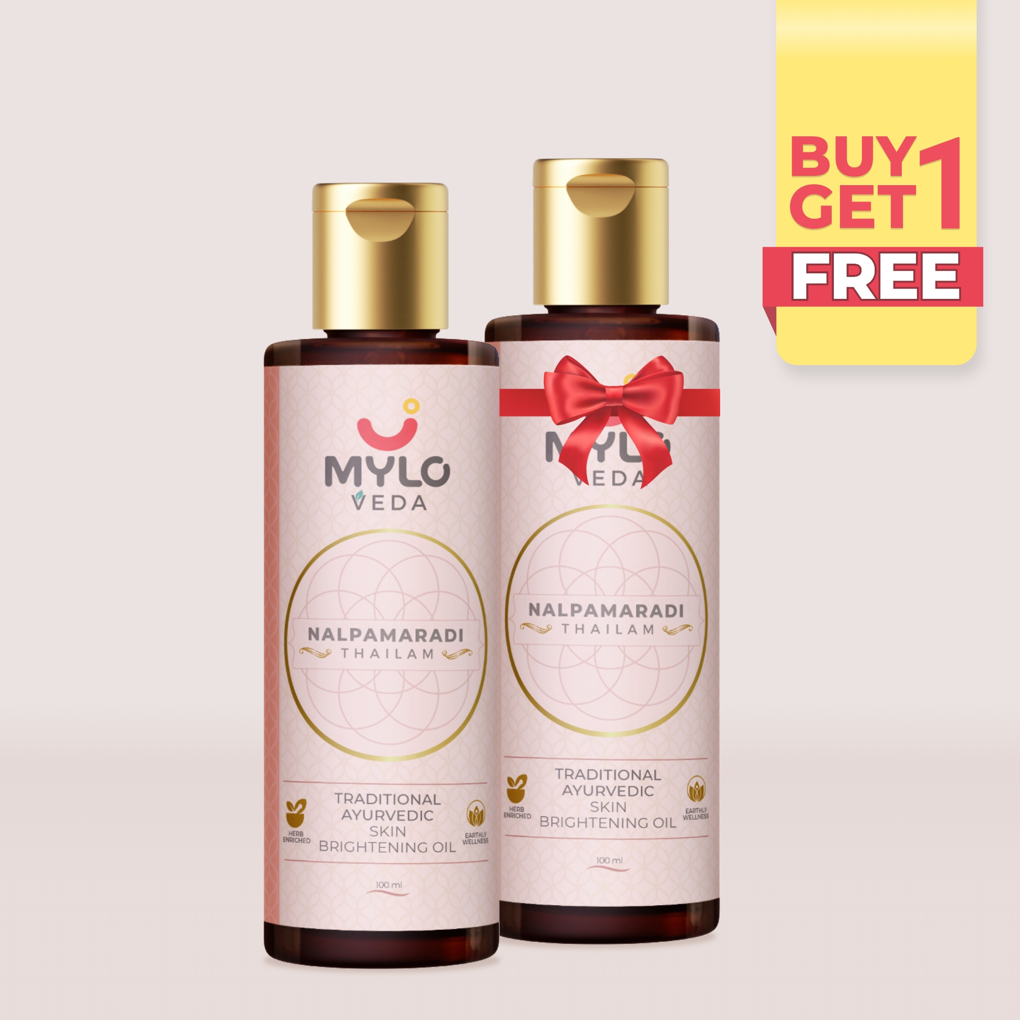 Ayurvedic Skin Brightening & Detanning Oil: Nalpamaradi Thailam (50ml) - Buy 1 Get 1 FREE