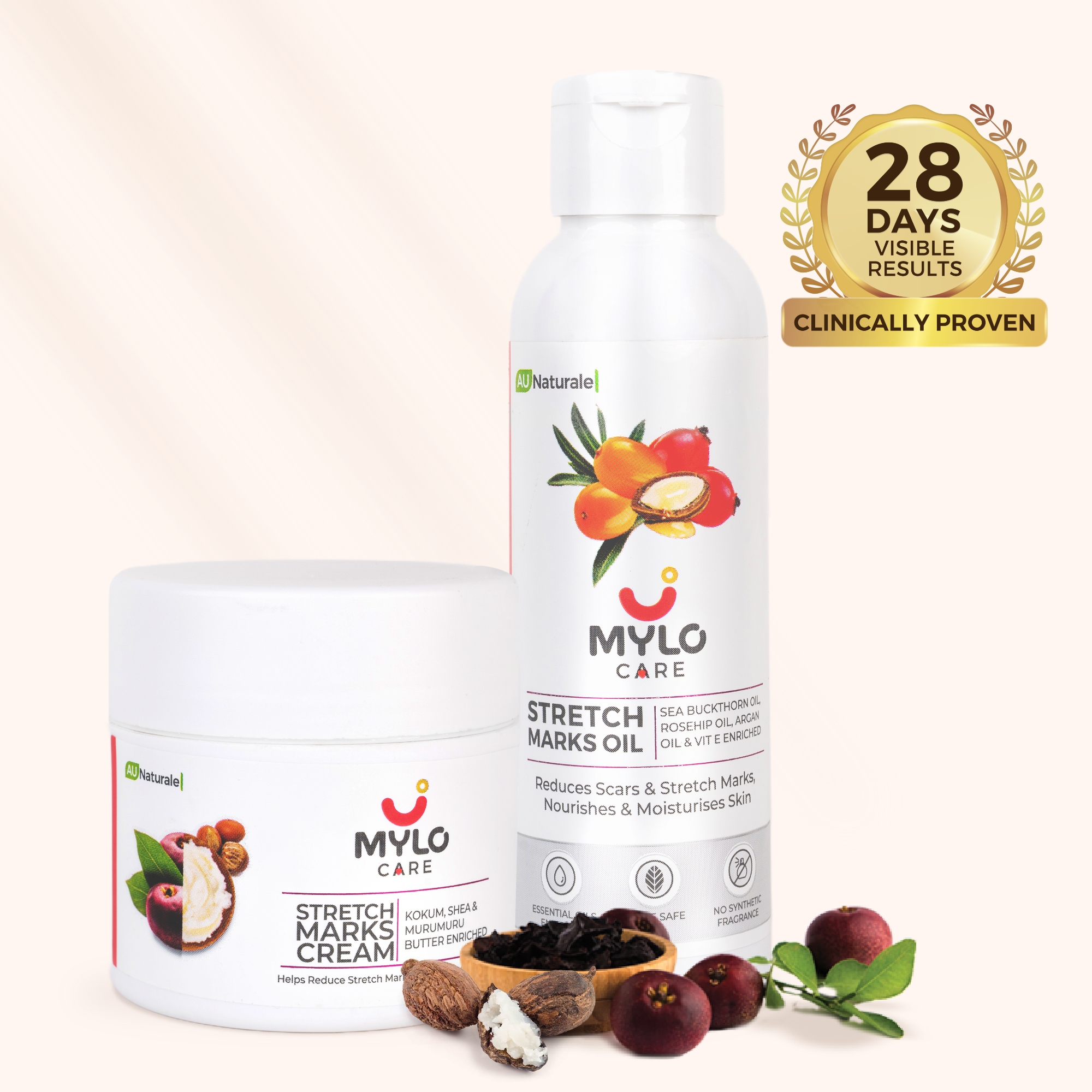Stretch Marks- Day & Night Kit - Oil (100 ml) & Cream (100 gm)