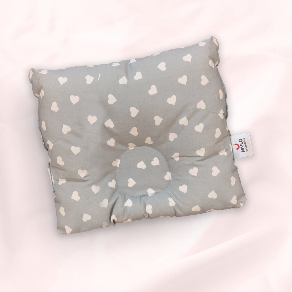 Premium Head Shaping Baby Pillow with Neck & Shoulder Support (0- 36 Months)-Shades of Grey