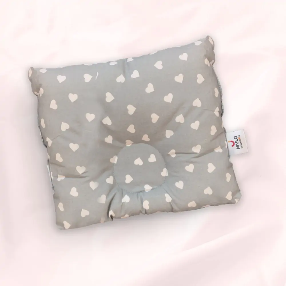Premium Head Shaping Baby Pillow with Neck & Shoulder Support (0- 36 Months)-Shades of Grey