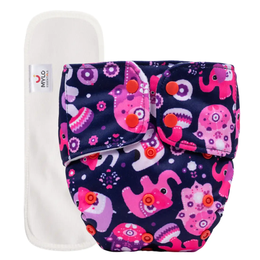 Buy Mylo Essentials Cloth Diaper for Babies, Oeko-Tex  Certified, (3Months-3Years), 5kg-17kg, Reusable with Adjustable Snap  Button