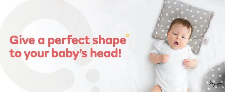 Premium Head Shaping Baby Pillow | Provides Neck Support | Prevents Flat Head Syndrome | Portable & Lightweight | 0-36 Months | Shades of Grey about banner