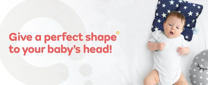 Premium Head Shaping Baby Pillow | Provides Neck Support | Prevents Flat Head Syndrome | Portable & Lightweight | 0-36 Months | Starry Night about banner