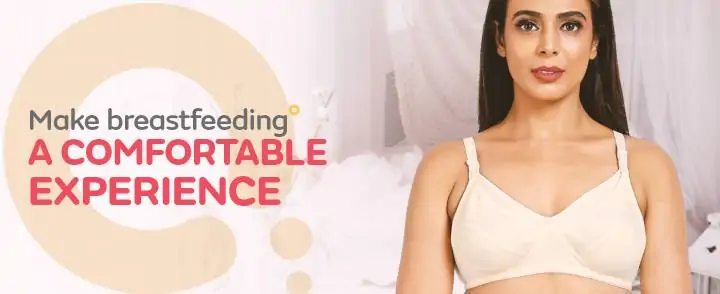 30B- Non-Wired Non-Padded Maternity Bra/Feeding Bra with Free Bra Extender | Supports Growing Breasts | Eases Pumping & Feeding | Magnolia Cream about banner