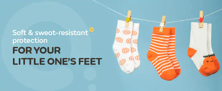 Orange small Socks  Soft  and  sweat resistant protection for your little ones feet