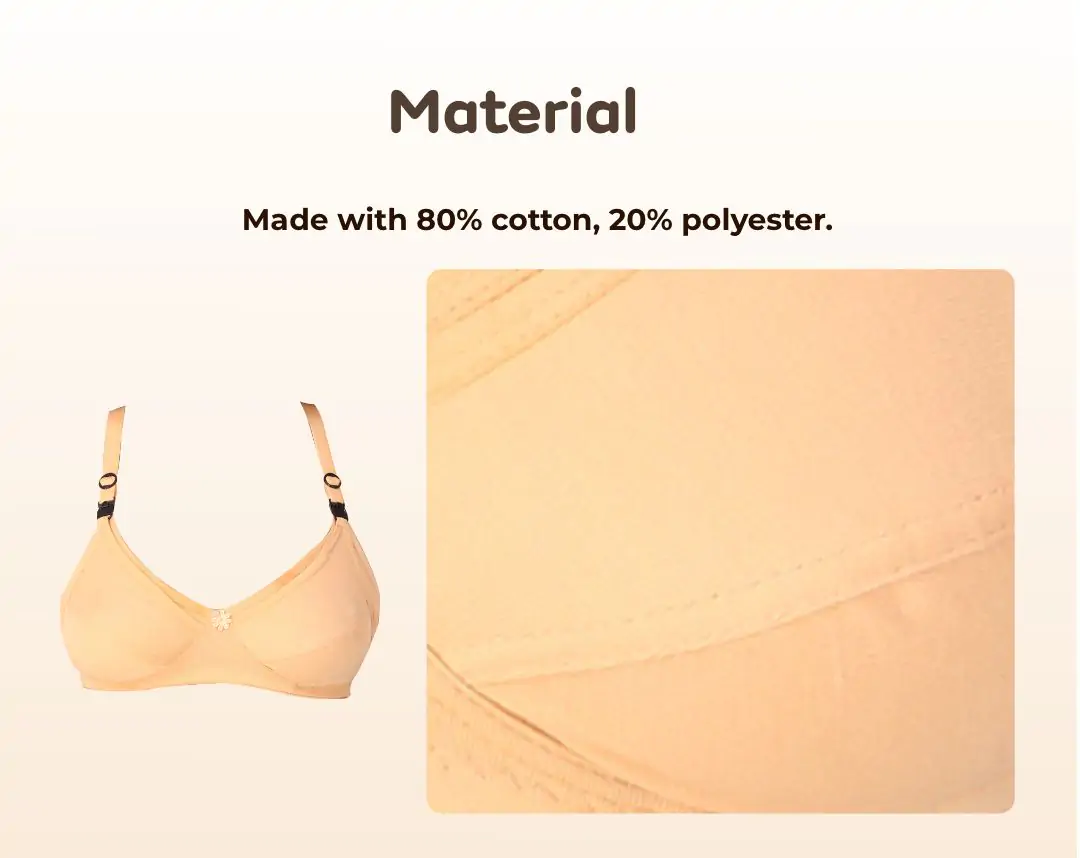 Non-Wired Non-Padded Maternity Bra/Feeding Bra with Free Bra Extender | Supports Growing Breasts | Eases Pumping & Feeding | Sandalwood, Persian Blue, Dark Pink 34B about banner