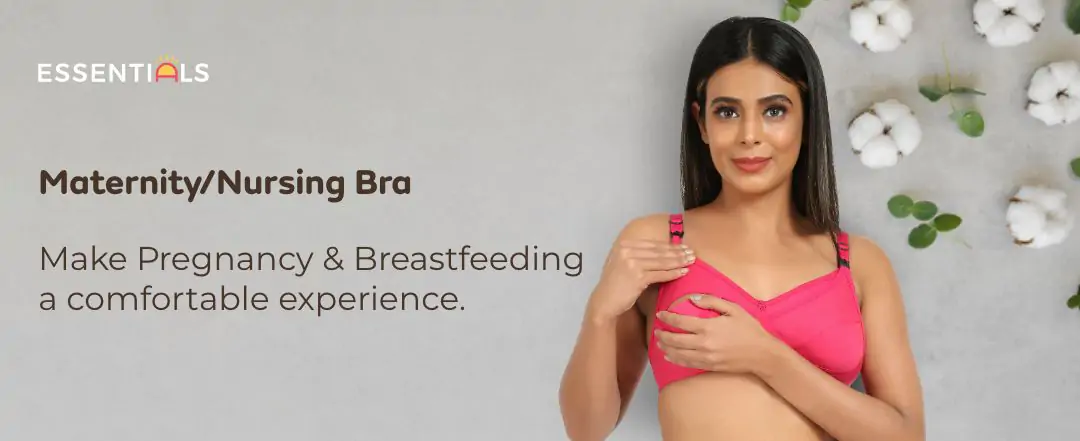 30B- Non-Wired Non-Padded Maternity Bra/Feeding Bra with Free Bra Extender | Supports Growing Breasts | Eases Pumping & Feeding | Dark Pink about banner