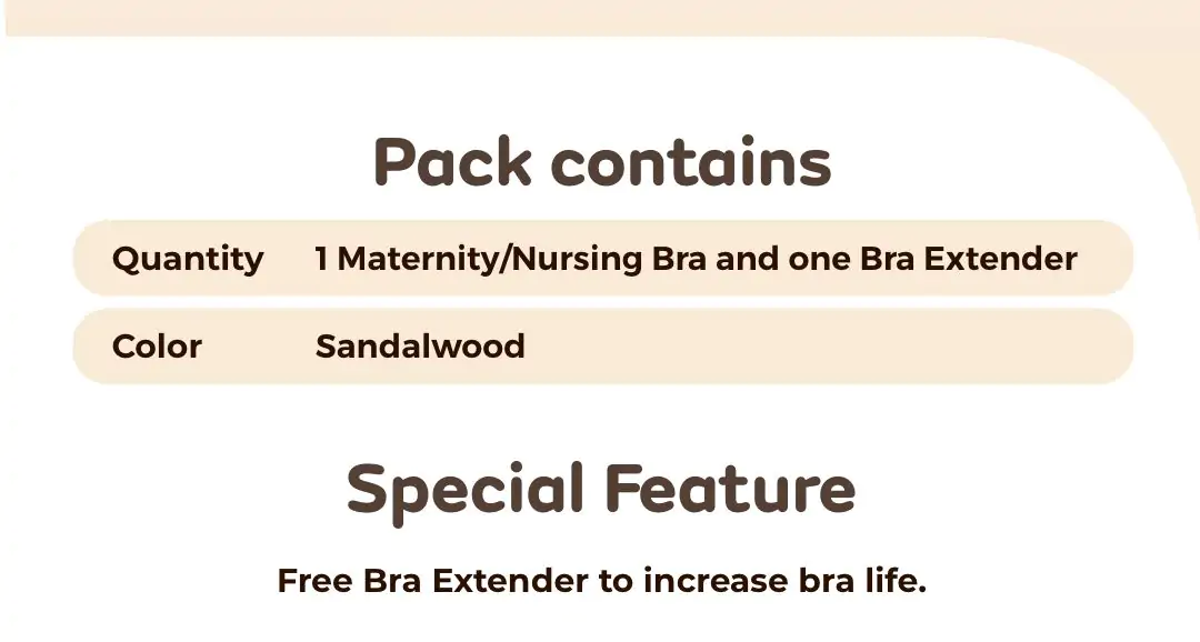 42B- Non-Wired Non-Padded Maternity Bra/Feeding Bra with Free Bra Extender | Supports Growing Breasts | Eases Pumping & Feeding | Sandalwood about banner