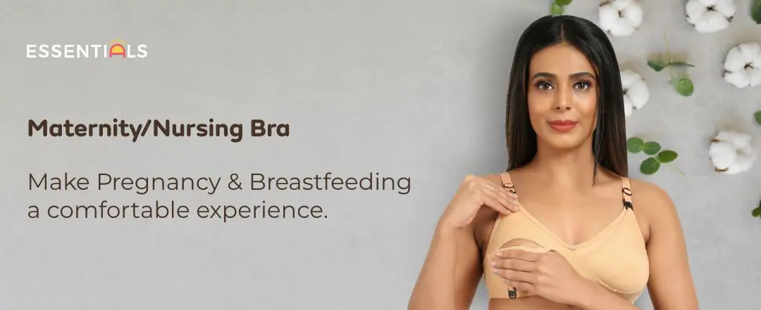 42B- Non-Wired Non-Padded Maternity Bra/Feeding Bra with Free Bra Extender | Supports Growing Breasts | Eases Pumping & Feeding | Sandalwood about banner