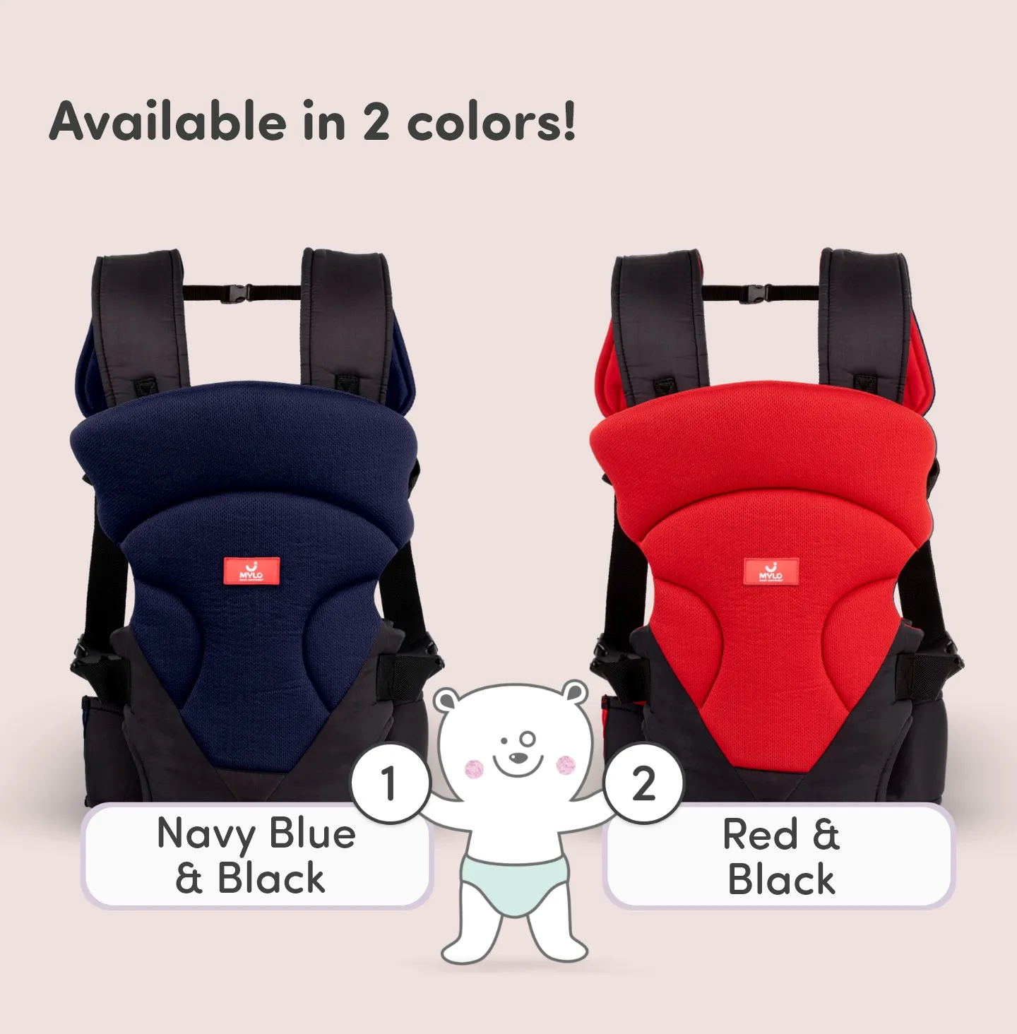 4-in-1 Premium Baby Carrier with 4 Carrying Positions (4 - 24 Months) - Navy Blue & Black