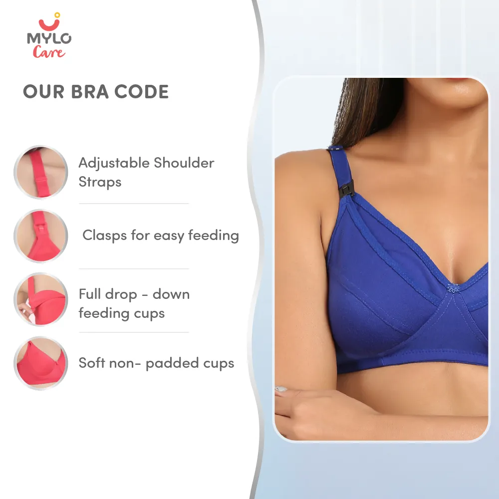 Buy Mylo Maternity/Nursing Bras Non-Wired, Non-Padded - Pack of 3 with free  Bra Extender (Classic White,) 42 B Pack of 3 Online at Best Prices in India  - JioMart.
