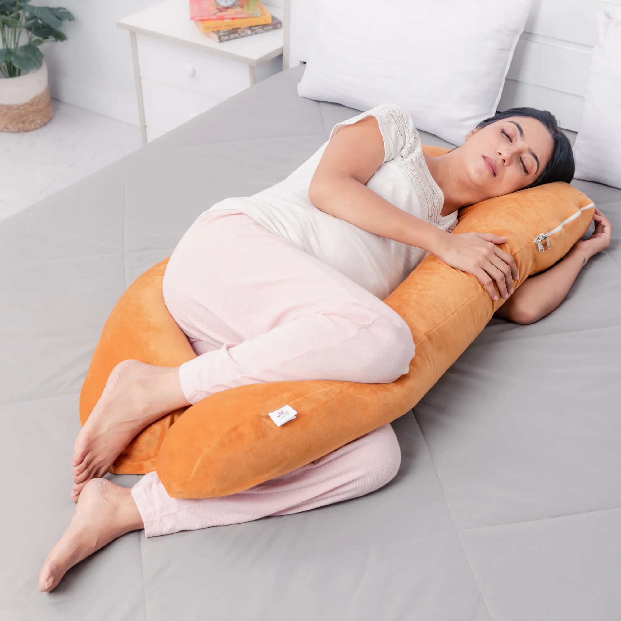 Premium Pregnancy & Maternity Support Pillow - camel brown