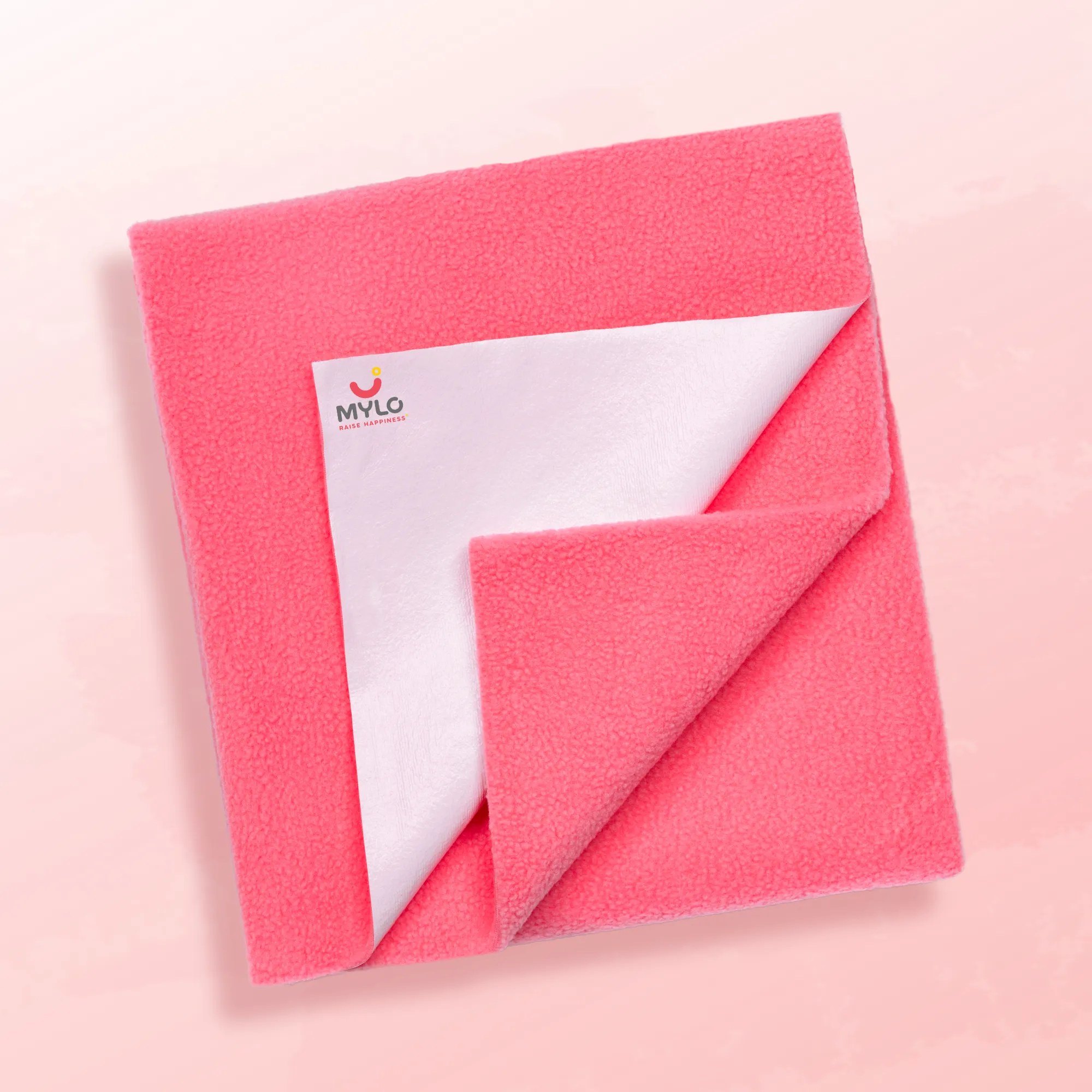Waterproof Extra Absorbent Baby Dry Sheet & Bed Protector | Guards Against Spills, Stains & Nappy Leaks | Foldable & Portable - Salmon Rose - M