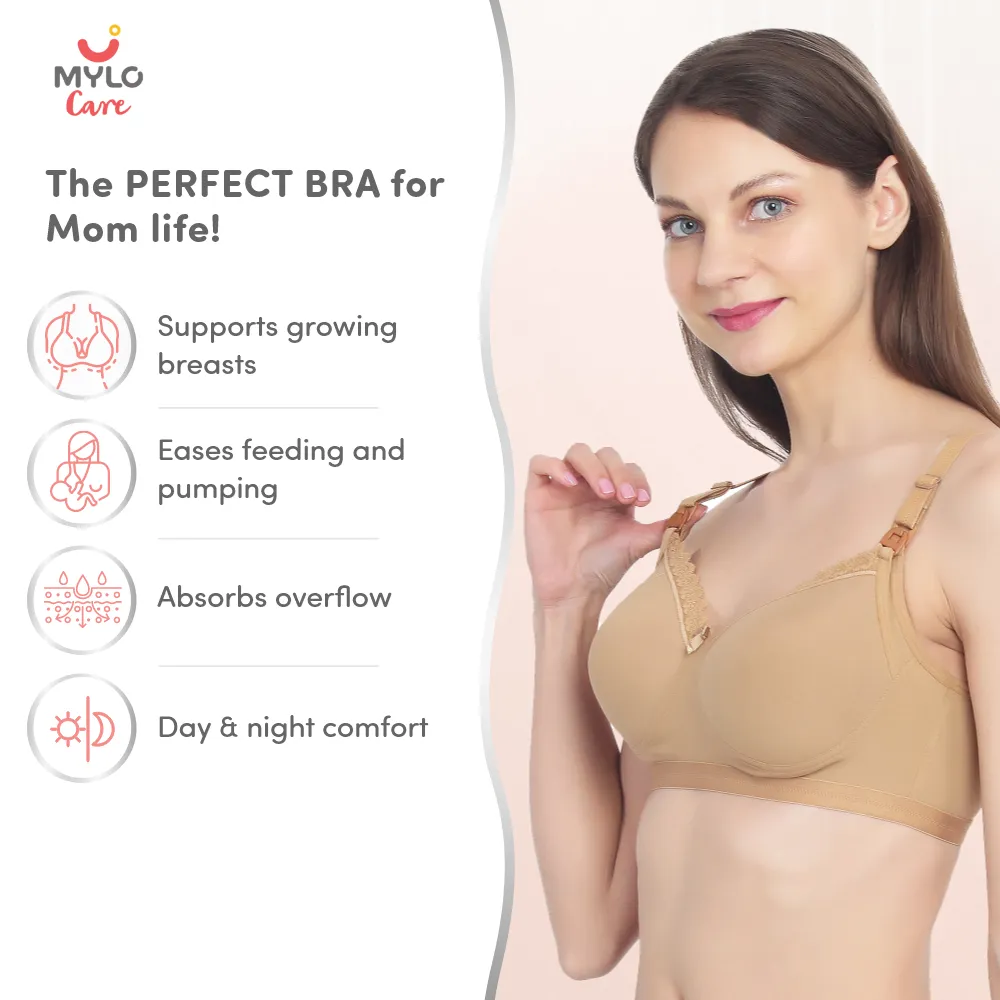 Buy Mylo Maternity/Nursing Moulded Spacer Cup Bra Pack of 2 with free bra  extender - (Navy, Skin) 38 B Pack of 2 Online at Best Prices in India -  JioMart.