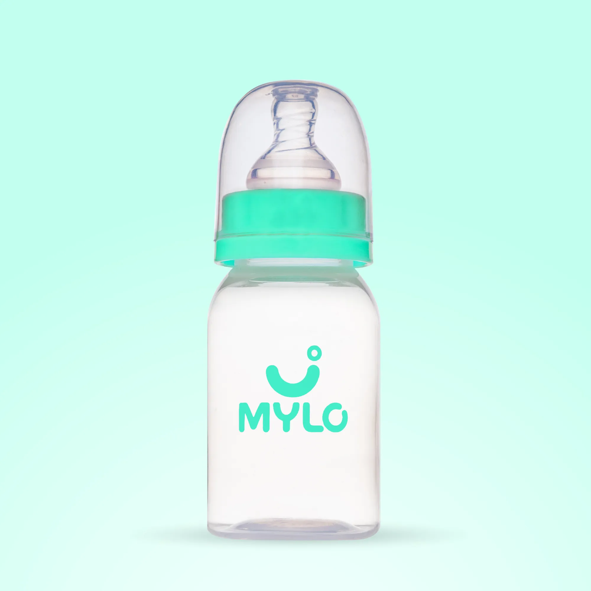 2-in-1 Baby Feeding Bottle | BPA Free with Anti-Colic Nipple & Spoon | Feels Natural Baby Bottle | Easy Flow Neck Design - Green 125ml