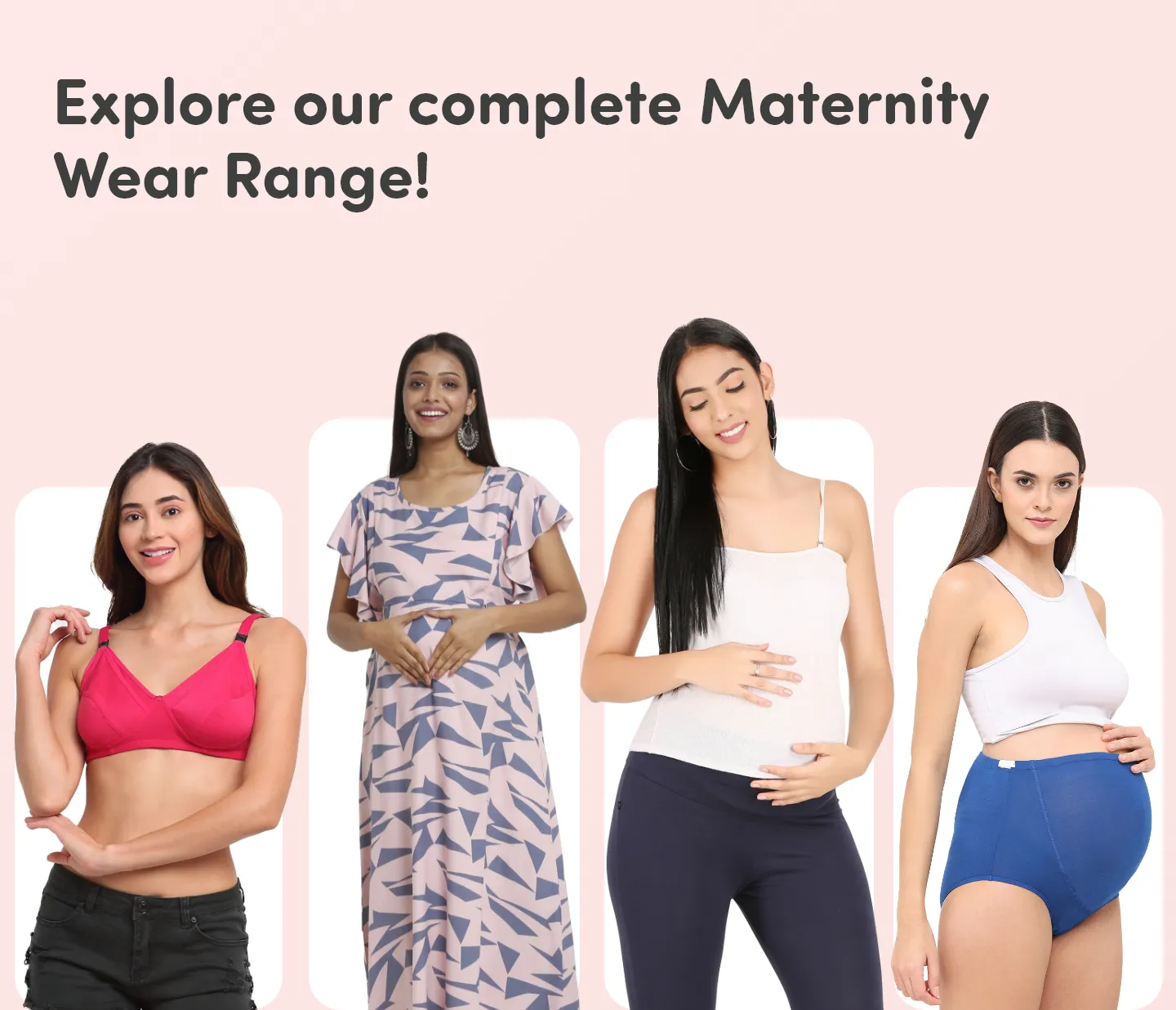 Pre & Post Maternity /Nursing Maxi Dress with both sides Zipper for Easy Feeding – Geometric Pink–XL