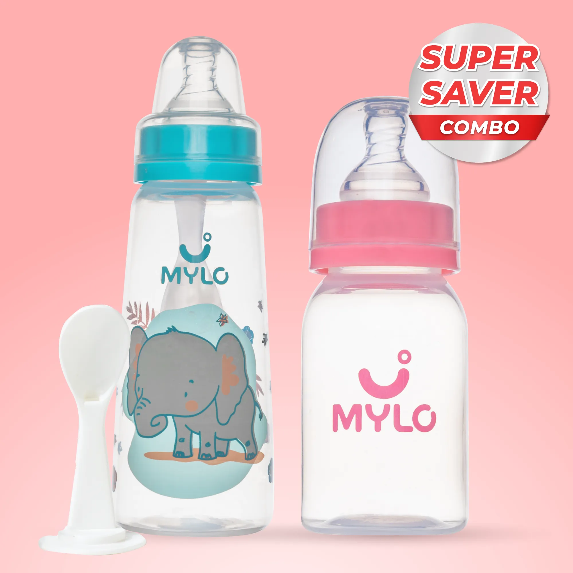 Cute Bear Silicone Baby Feeding Bottle – 60ml Anti-Colic Glass Bottle with BPA-Free Sleeve (Pink)