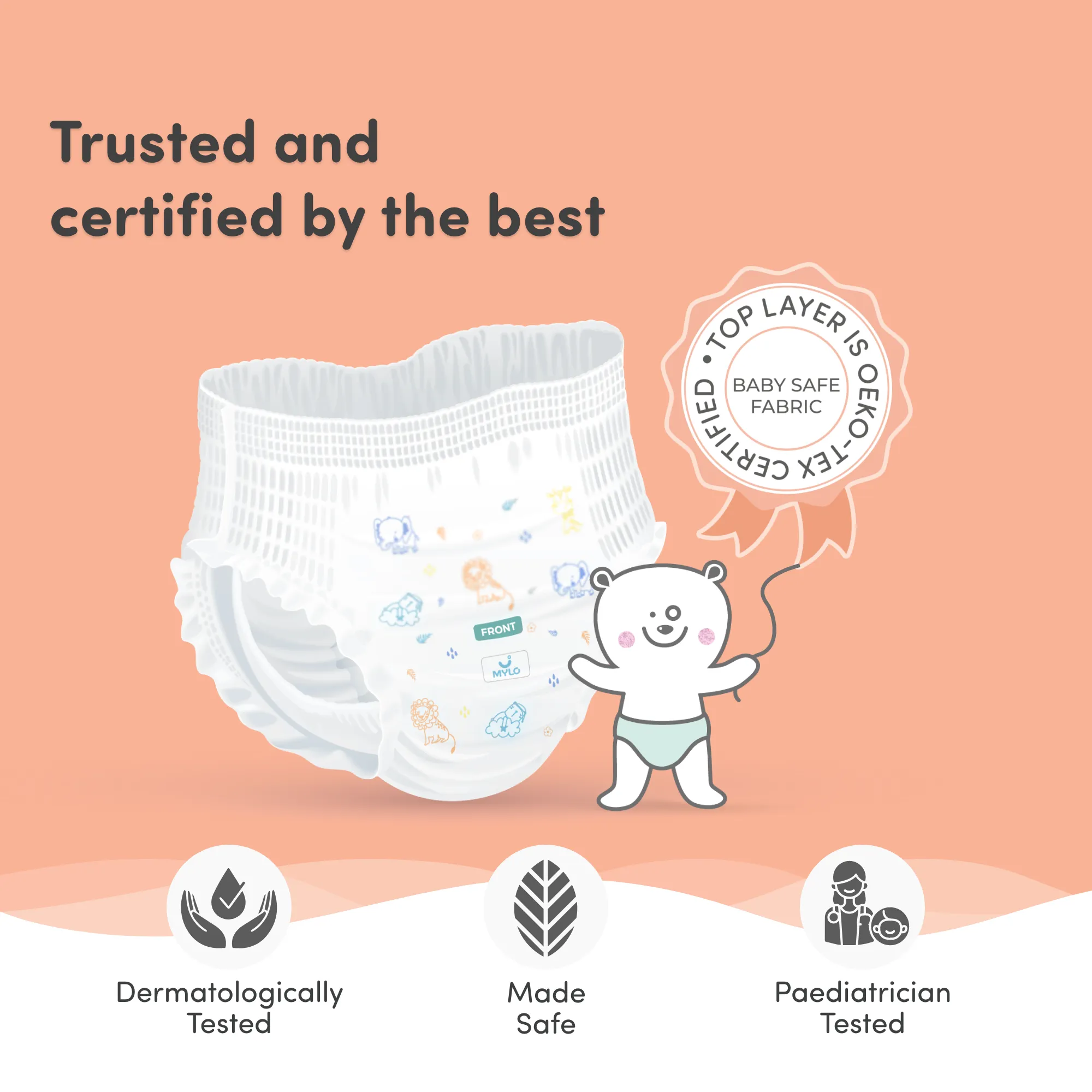 MYLO Baby Diaper Pants, Super Absorbent with Aloe Vera, Leak Proof, Anti  Rash - S - Buy 42 MYLO Pant Diapers for babies weighing < 8 Kg