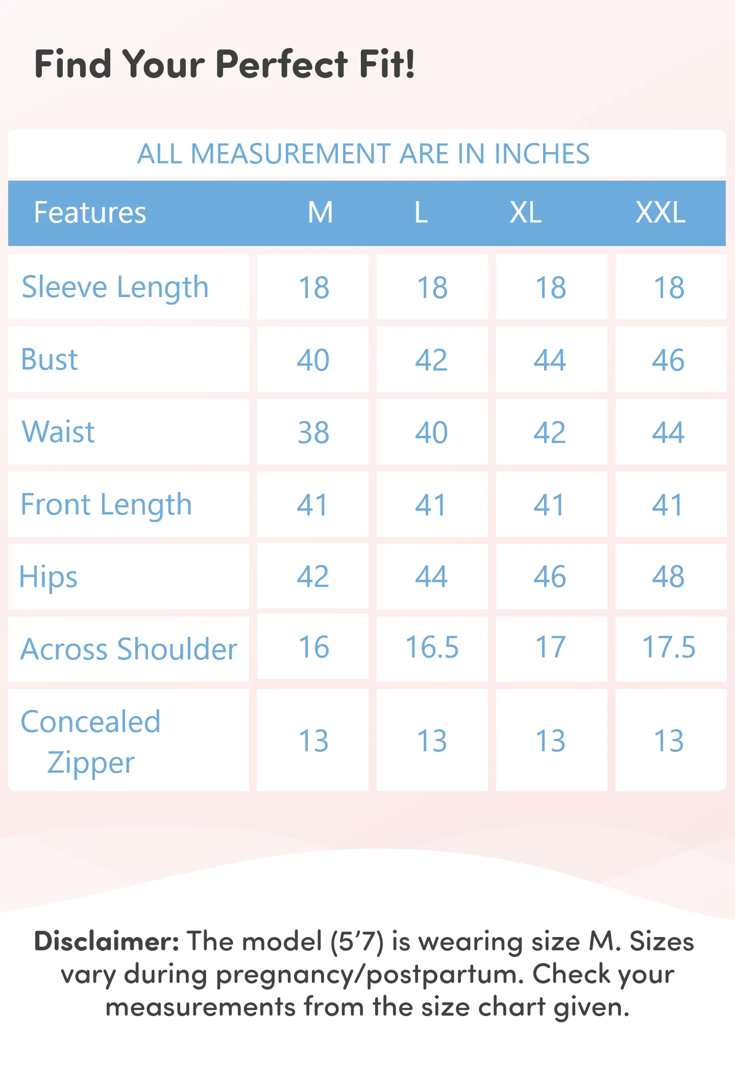 Pre & Post Maternity /Nursing Ruffle collared Solid Midi Dress with both sides Zipper for Easy Feeding – Solid - Peach-M