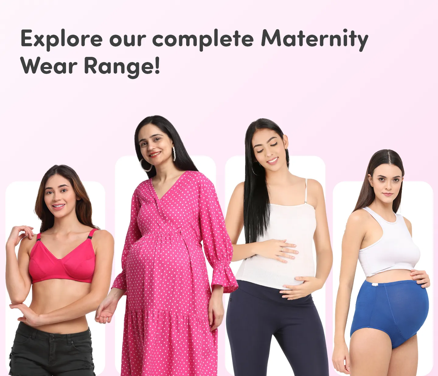 Pre & Post Maternity/Nursing Knee Length Dress with Zippers at both sides for Easy Feeding-  Pink - Polka Dots-XL