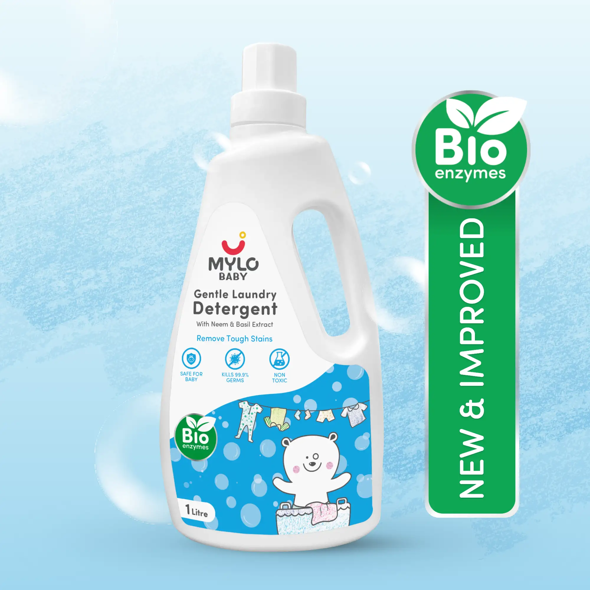 Safe Wash Liquid Detergent for Baby Clothes | Tough on stains | Gentle on clothes | Keeps Color & Softness Intact | Suitable for Front & Top Load Washing Machine | 1 litre