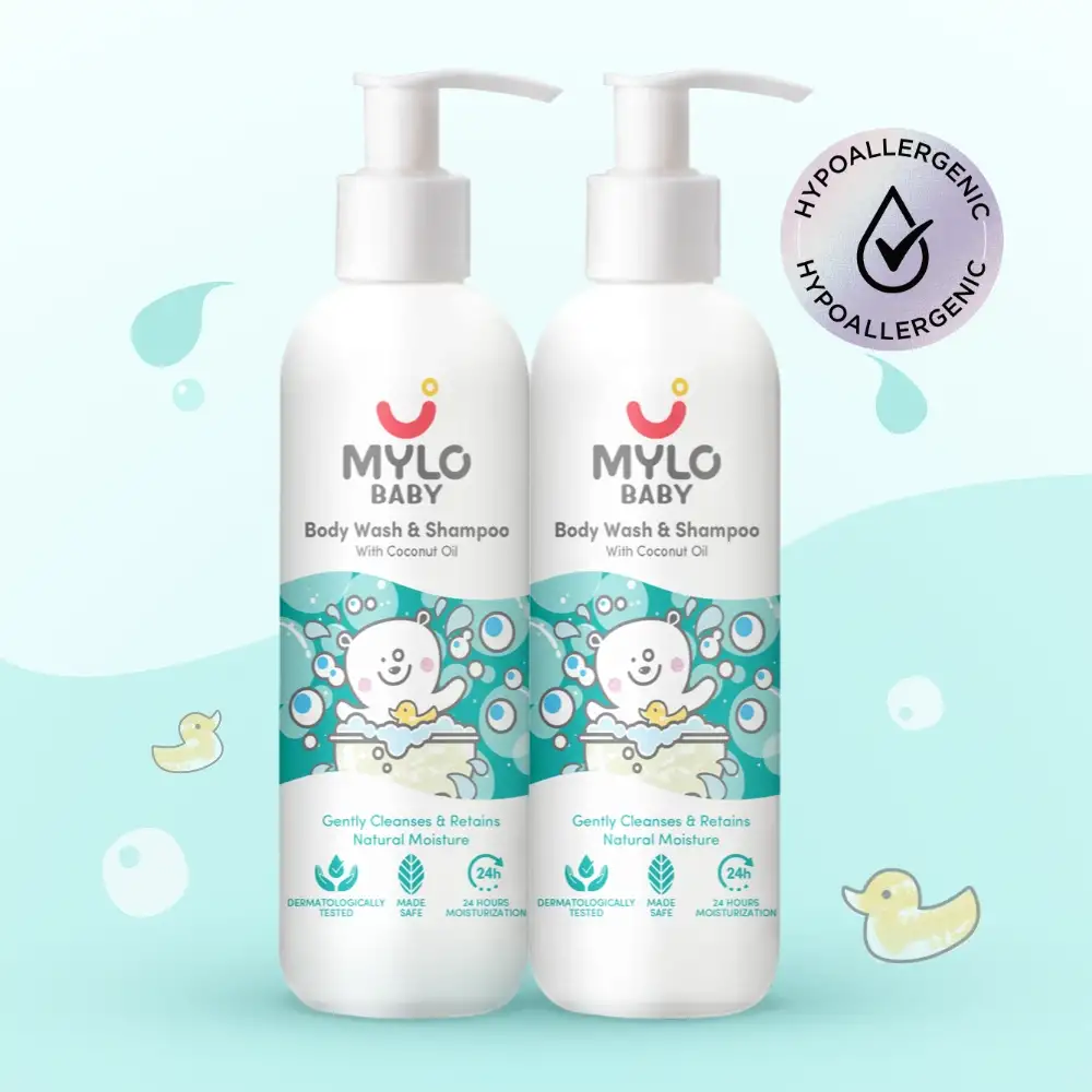 Baby Shampoo and Body Wash | Gentle Cleansing Head-to-Toe | Tear Free Formulation | Retains Natural Moisture | Dermatologically Tested | Made Safe Certified- 200 ml + 200 ml