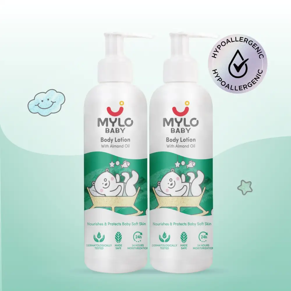 Baby Lotion for Kids | Made Safe Certified | Dermatologically Tested | Long Lasting 24 Hours Moisturization| Soothes Dryness - 200 ml (Pack of 2)